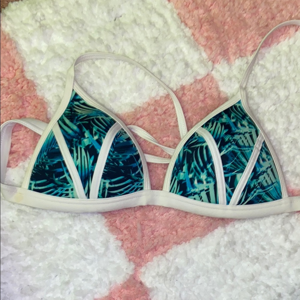 PINK Victoria's Secret Blue and Green Bikini Top Swimwear